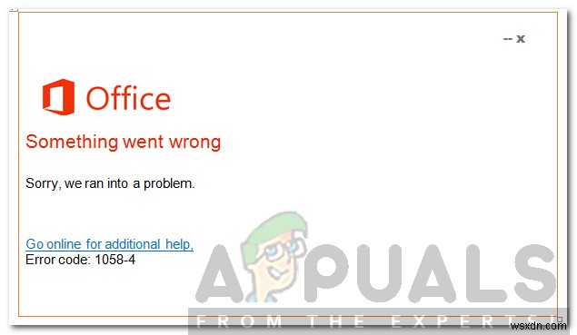 Microsoft Office 오류 코드 1058-4를 수정하는 방법? 