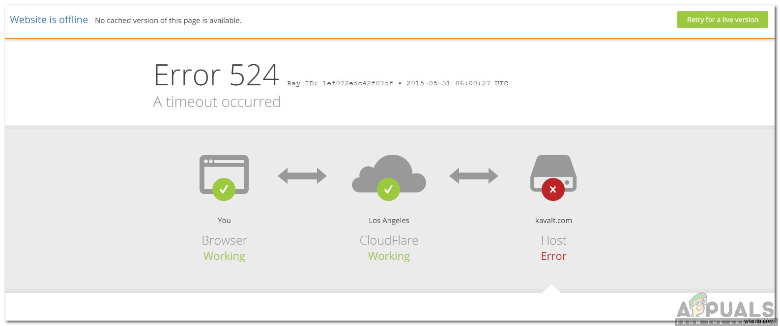 Cloudflare 서버에서  오류 524 를 수정하는 방법? 