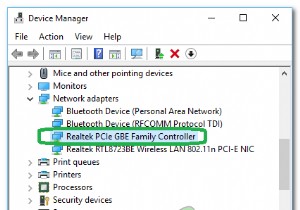최고 속도로 실행되지 않는  Realtek PCIe GBE 제품군 컨트롤러 를 수정하는 방법은 무엇입니까? 