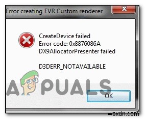 D3DERR_NOTAVAILABLE 오류 코드 0x8876086A를 수정하는 방법 