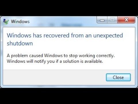  예기치 않은 종료에서 Windows가 복구되었습니다  오류를 수정하는 방법은 무엇입니까? 