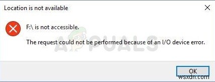 Windows 10에서  I/O 장치 오류로 인해 요청을 수행할 수 없음 을 수정하는 방법은 무엇입니까? 