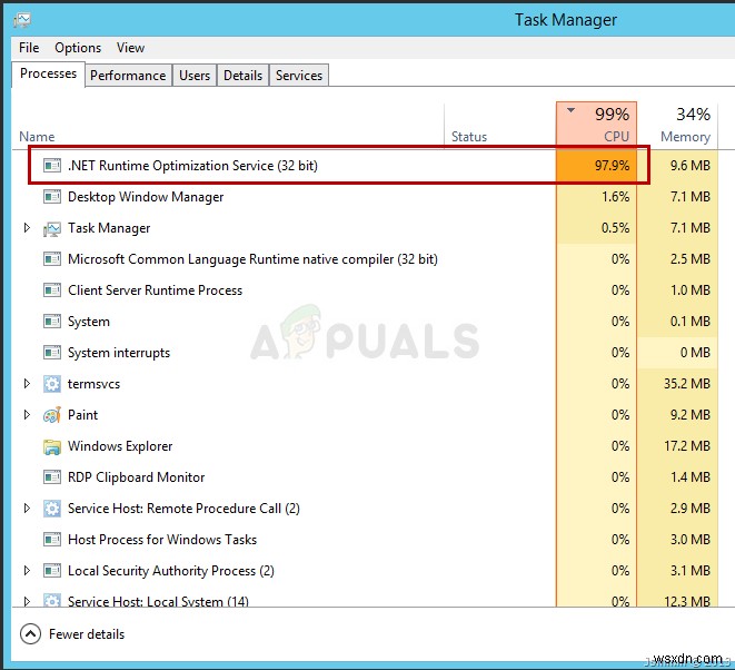 수정:.NET 런타임 최적화 서비스에 의한 높은 CPU 사용량 