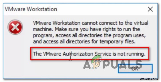 수정:VMware 인증 서비스가 실행되지 않음 