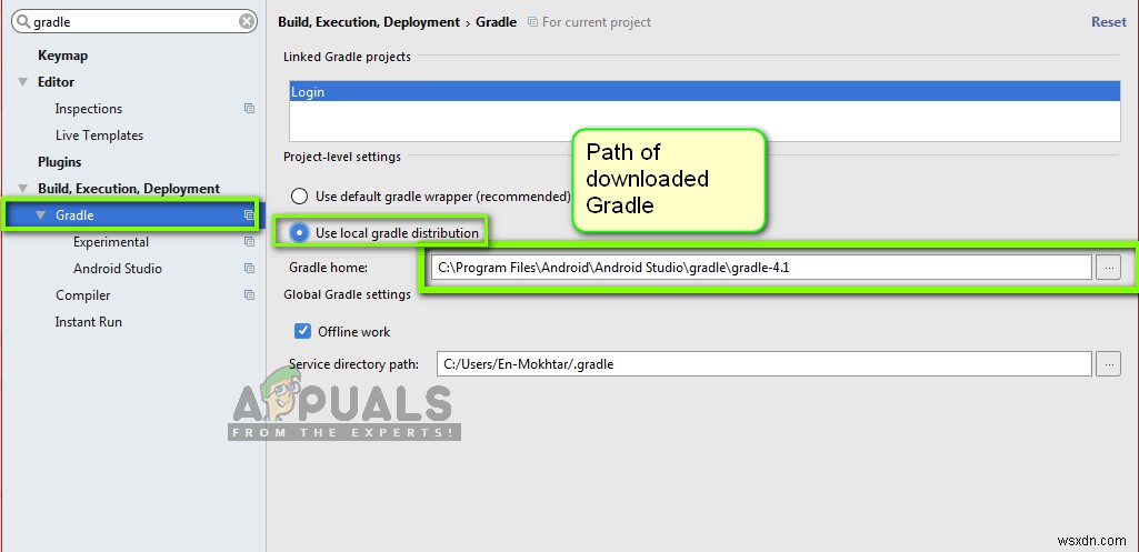 수정:Gradle 프로젝트 동기화 실패 