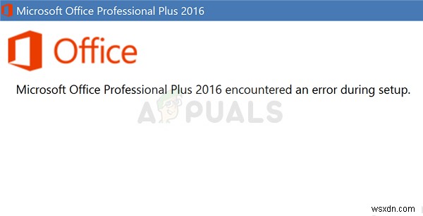 수정:Microsoft Office Professional Plus 2016에서 설치 중 오류가 발생했습니다. 