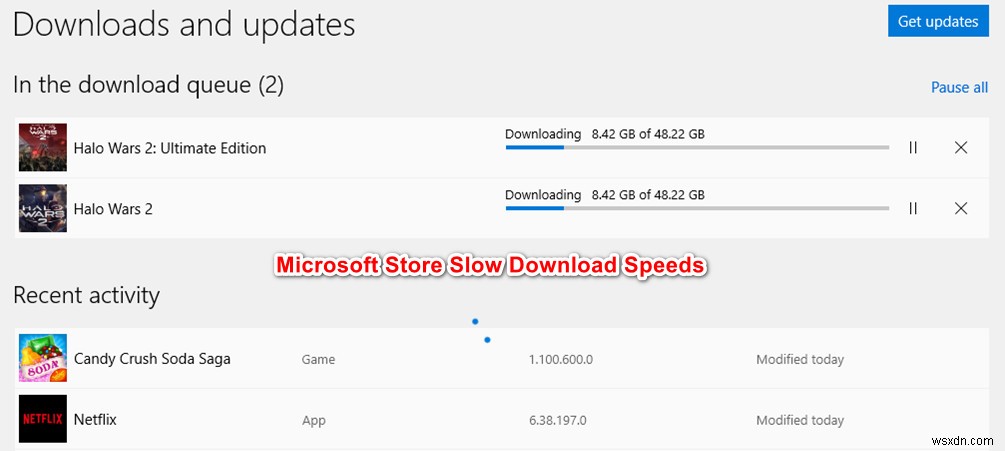 수정:Microsoft Store 느린 다운로드 