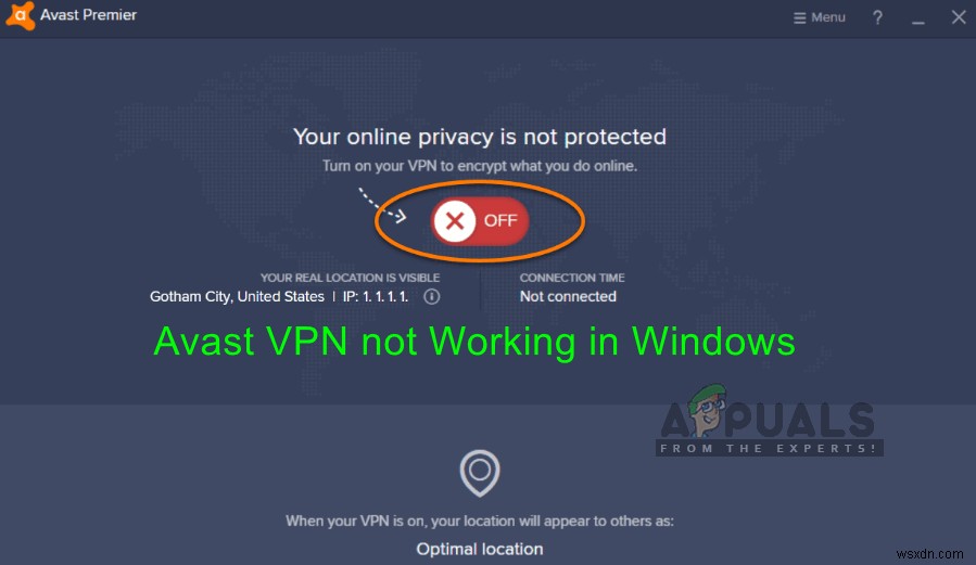 수정:Avast VPN이 작동하지 않음