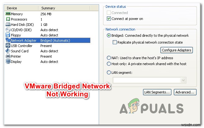 수정:VMware 브리지 네트워크가 작동하지 않음 