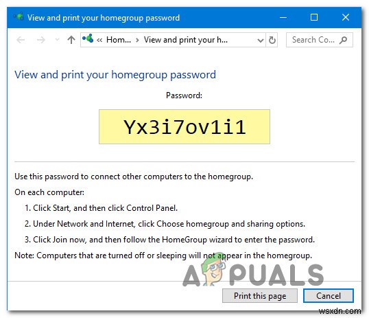 Windows 10에서 홈 그룹 암호를 검색하거나 보는 방법 