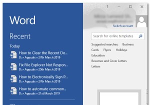 Microsoft Word에서 최근 문서 목록을 지우거나 비활성화하는 방법 