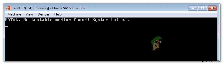 수정:VirtualBox Fatal 부팅 가능한 매체를 찾을 수 없음 오류 