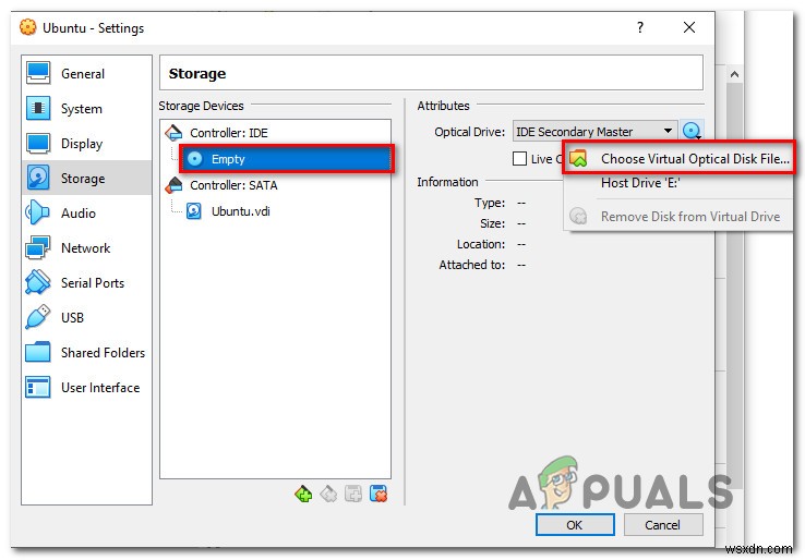 수정:VirtualBox Fatal 부팅 가능한 매체를 찾을 수 없음 오류 