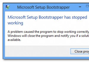 수정:Microsoft 설치 부트스트래퍼가 작동을 멈췄습니다. 