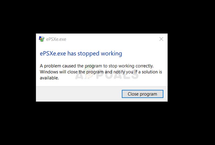 수정:ePSXe가 작동을 멈췄습니다. 