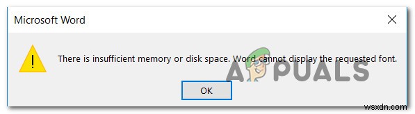 수정:Word에 메모리 또는 디스크 공간이 충분하지 않습니다. 