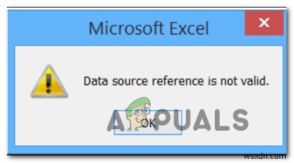 수정:Excel에서 데이터 원본 참조가 유효하지 않음 