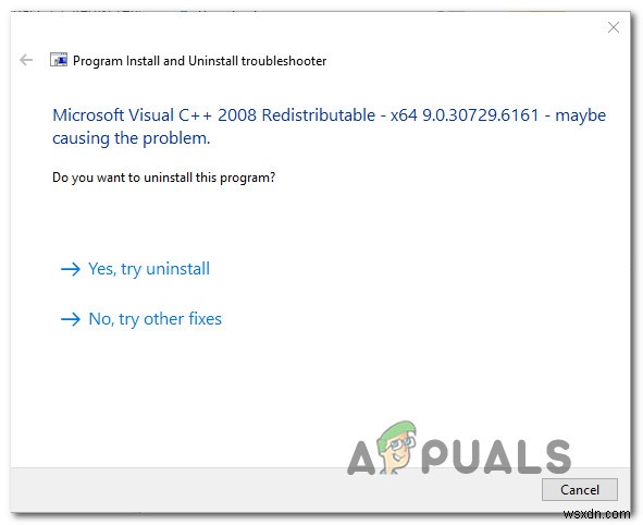 수정:Microsoft Visual C++ 설치 시 오류 0x80070666 