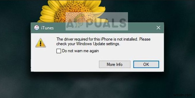수정:이 iPhone에 필요한 드라이버가 Windows 10에 설치되어 있지 않습니다. 