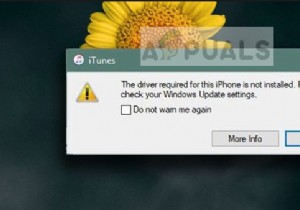 수정:이 iPhone에 필요한 드라이버가 Windows 10에 설치되어 있지 않습니다. 