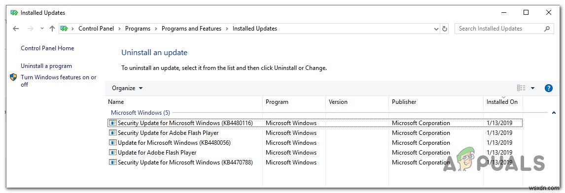 수정:Windows 업데이트 오류 0xca00a000 