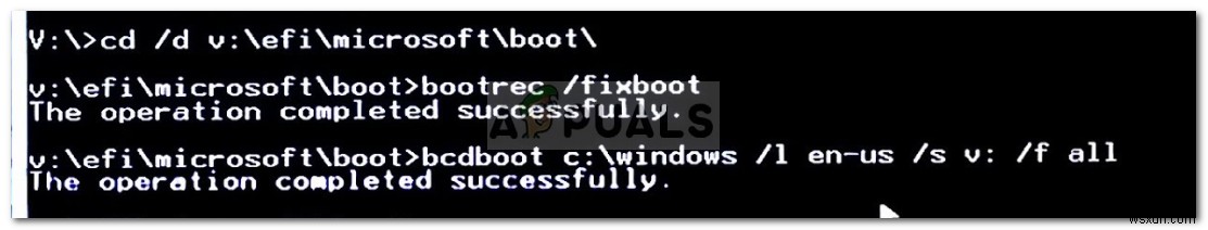 수정:Windows 10에서 Boorec /Fixboot 요소를 찾을 수 없음 