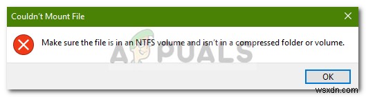 수정:파일이 NTFS 볼륨이고 압축 폴더나 볼륨에 없는지 확인 