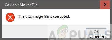 수정:Windows 10에서 디스크 이미지 파일이 손상됨 