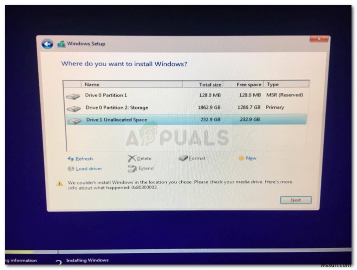 수정:Windows Installer 오류 0x80300002 