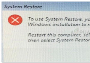 수정:시스템 복원을 사용하려면 오류를 복원할 Windows 설치를 지정해야 합니다. 