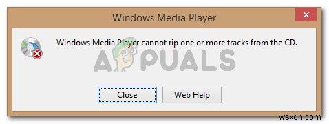 수정:Windows Media Player가 CD에서 하나 이상의 트랙을 추출할 수 없음 