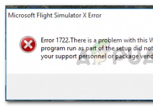 수정:Windows Installer 오류 1722 