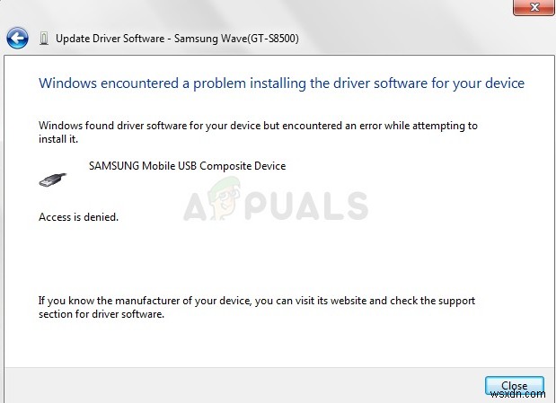 수정:Windows에서 장치용 드라이버 소프트웨어 설치 문제가 발생했습니다. 