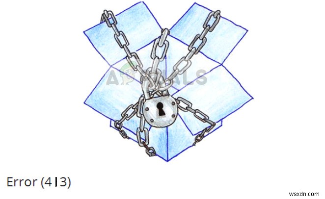 수정:Dropbox 오류 413 