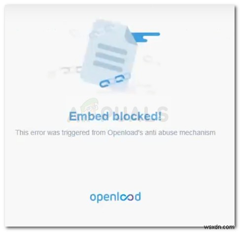 수정:이 오류는 Openload의 남용 방지 메커니즘에서 발생했습니다. 