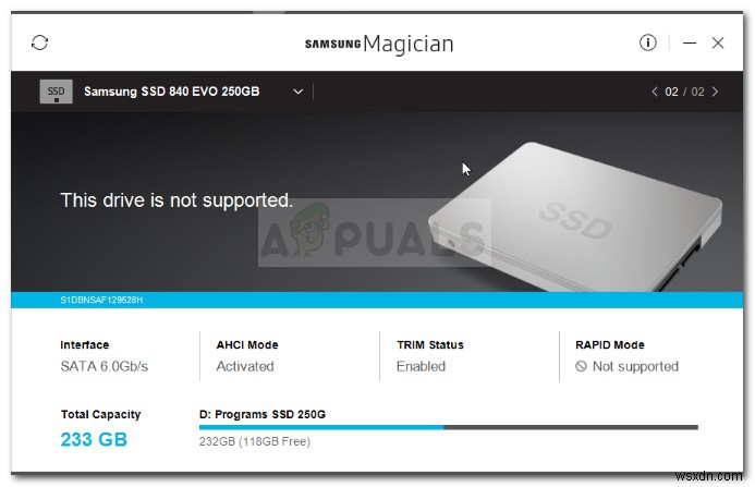 수정:Samsung Magician이 SSD를 인식하지 못함 