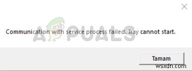 수정:서비스 프로세스와의 통신 실패 