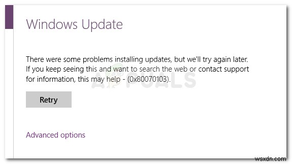 수정:Windows 10의 오류 0x80070103 