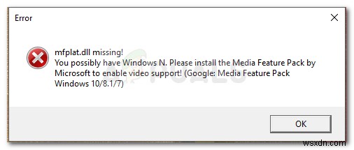 수정:Windows 10에서 Mfplat.dll이 누락됨 