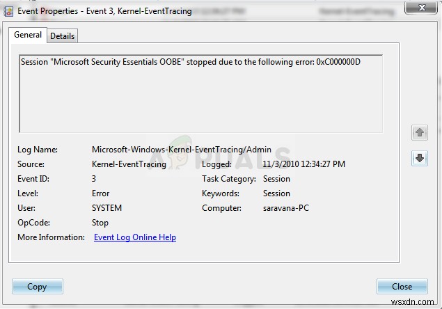 세션  Microsoft 보안 클라이언트 OOBE  중지 오류 0xC000000D를 수정하는 방법 