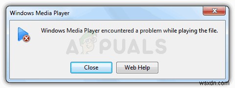 수정:파일을 재생하는 동안 Windows Media Player에 문제가 발생했습니다. 