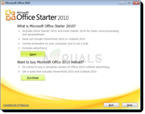 수정:Microsoft Word Starter 2010을 열 수 없습니다. 다시 시도하거나 제어판에서 제품을 수리하십시오. 