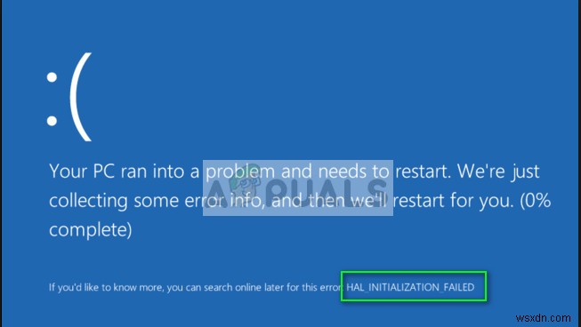 수정:HAL_INITIALIZATION_FAILED BSOD 