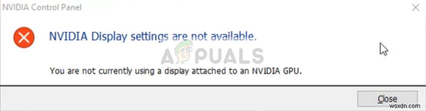 수정:NVIDIA 디스플레이 설정을 사용할 수 없음 
