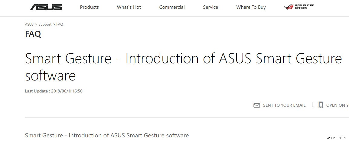 수정:ASUS Smart Gesture가 작동하지 않음 