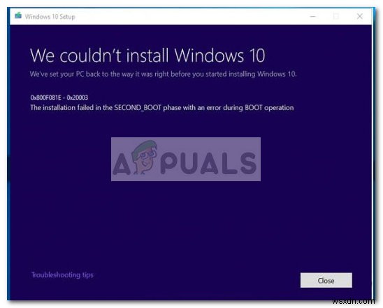 수정:Windows 10 업데이트 오류 0x800f081e 