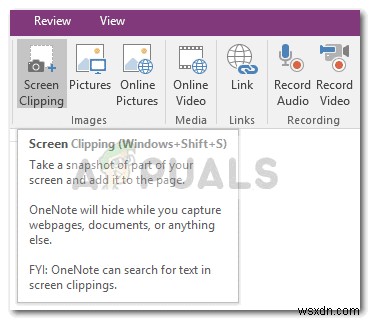 Windows 10에서 OneNote 화면 클리핑 바로 가기를 변경하는 방법 
