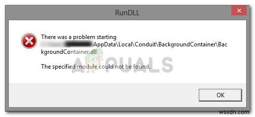 수정:DLL BackgroundContainer.dll 실행 오류