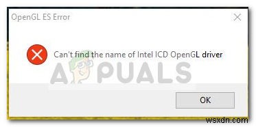 수정:Intel ICD OpenGL 드라이버의 이름을 찾을 수 없음 