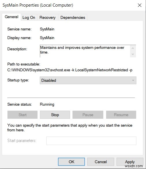 Windows 10에서 Superfetch를 비활성화하는 방법